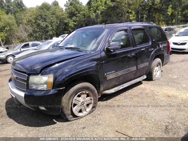 1GNFK23009R260667 - 2009 CHEVROLET TAHOE K1500 LT BLACK photo 2