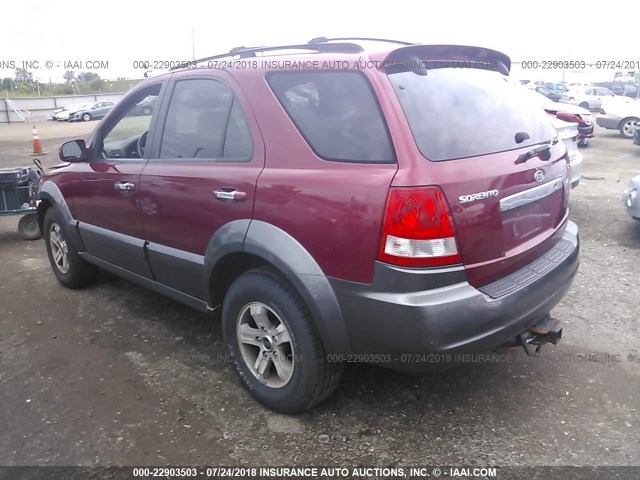 KNDJC733645245422 - 2004 KIA SORENTO EX/LX RED photo 3