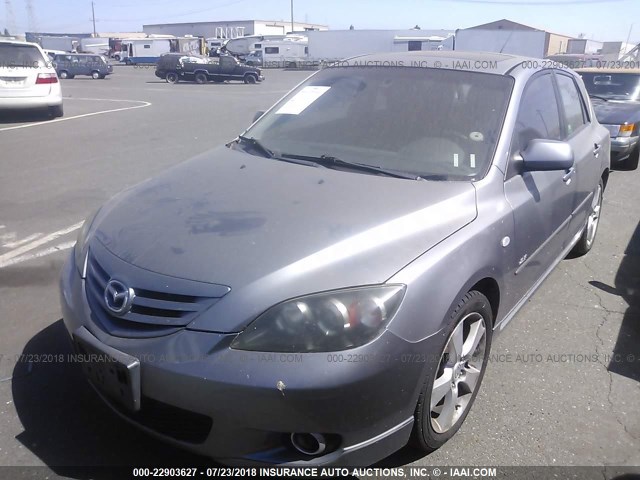 JM1BK343741213519 - 2004 MAZDA 3 HATCHBACK GRAY photo 2