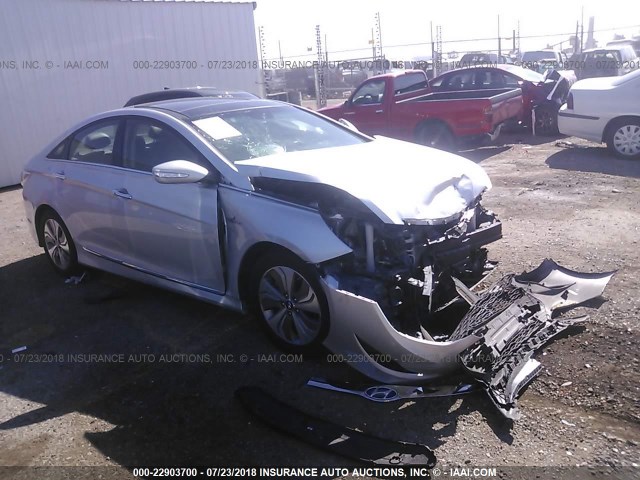 KMHEC4A49DA084367 - 2013 HYUNDAI SONATA HYBRID SILVER photo 1