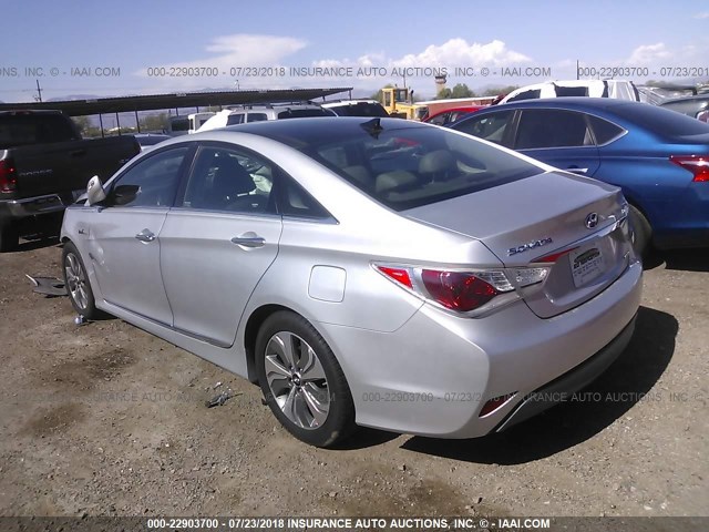 KMHEC4A49DA084367 - 2013 HYUNDAI SONATA HYBRID SILVER photo 3