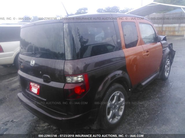 5J6YH18927L011458 - 2007 HONDA ELEMENT SC BURGUNDY photo 4