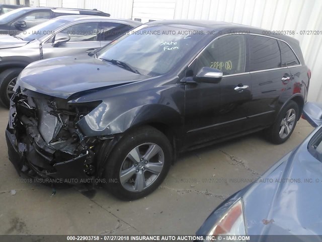 2HNYD2H35DH517405 - 2013 ACURA MDX TECHNOLOGY GRAY photo 2