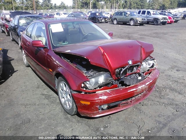 WBABM3348YJN80193 - 2000 BMW 323 CI MAROON photo 1