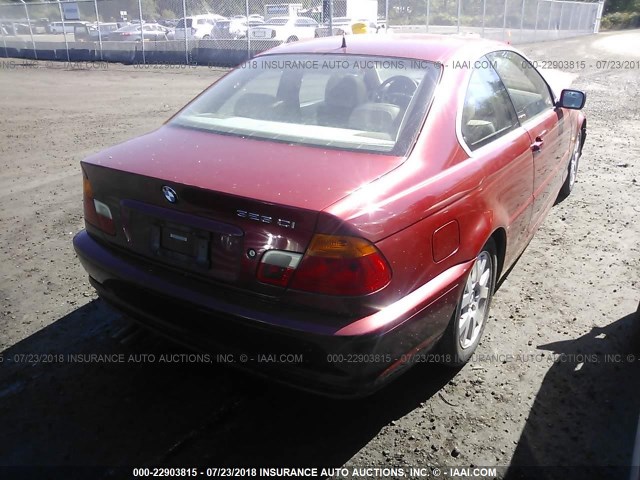WBABM3348YJN80193 - 2000 BMW 323 CI MAROON photo 4