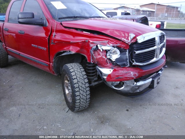 1D7KS28C46J234289 - 2006 DODGE RAM 2500 ST/SLT RED photo 6