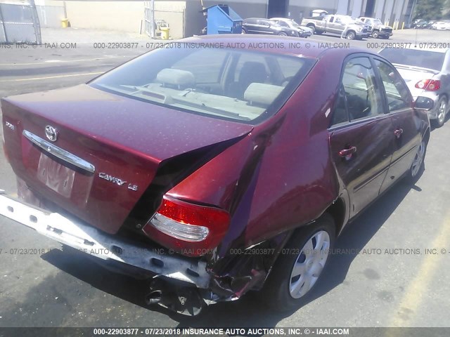 4T1BE32KX4U379237 - 2004 TOYOTA CAMRY LE/XLE/SE Tünd qırmızı foto 4
