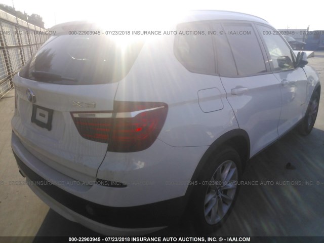 5UXWX9C57E0D32656 - 2014 BMW X3 XDRIVE28I WHITE photo 4