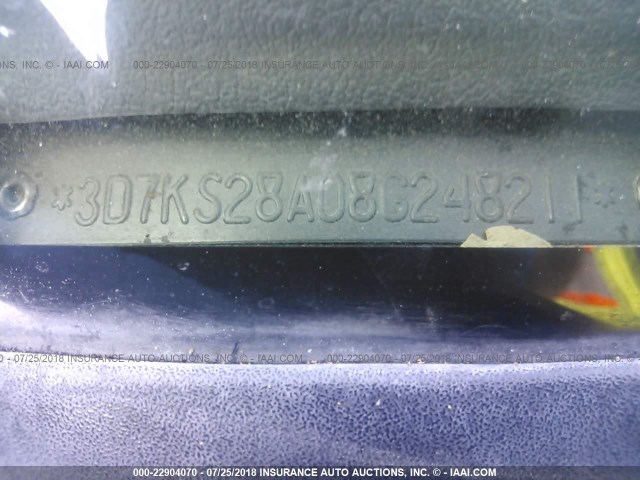 3D7KS28A08G248211 - 2008 DODGE RAM 2500 ST/SLT 银色 照片 9