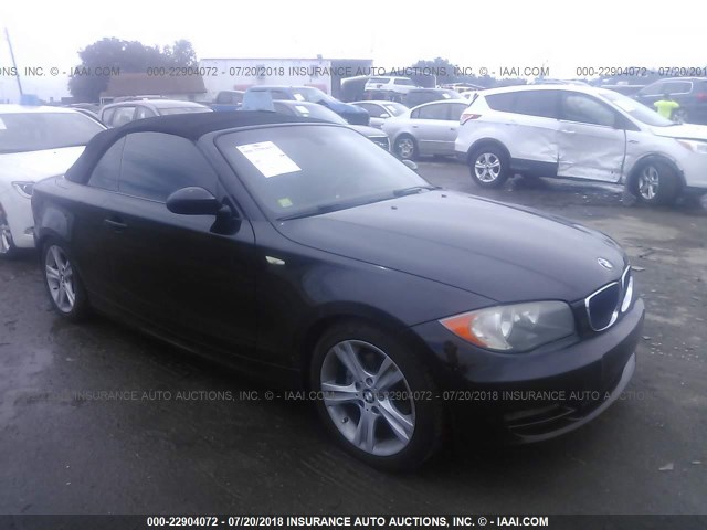 WBAUL73548VJ74495 - 2008 BMW 128 I BLACK photo 1