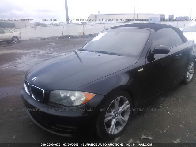 WBAUL73548VJ74495 - 2008 BMW 128 I BLACK photo 2