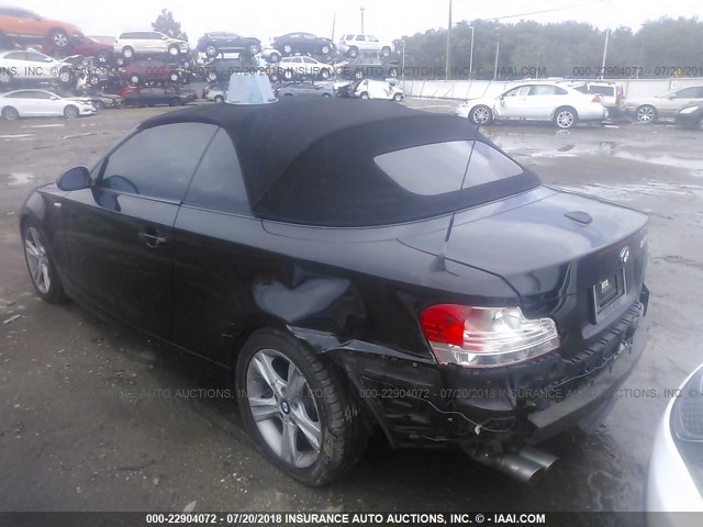 WBAUL73548VJ74495 - 2008 BMW 128 I BLACK photo 3