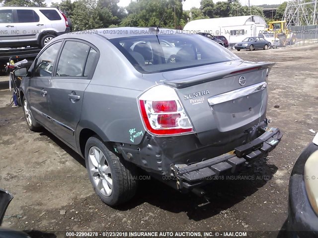 3N1AB6APXCL717299 - 2012 NISSAN SENTRA 2.0/2.0S/SR/2.0SL GRAY photo 3