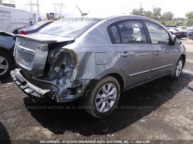 3N1AB6APXCL717299 - 2012 NISSAN SENTRA 2.0/2.0S/SR/2.0SL GRAY photo 4