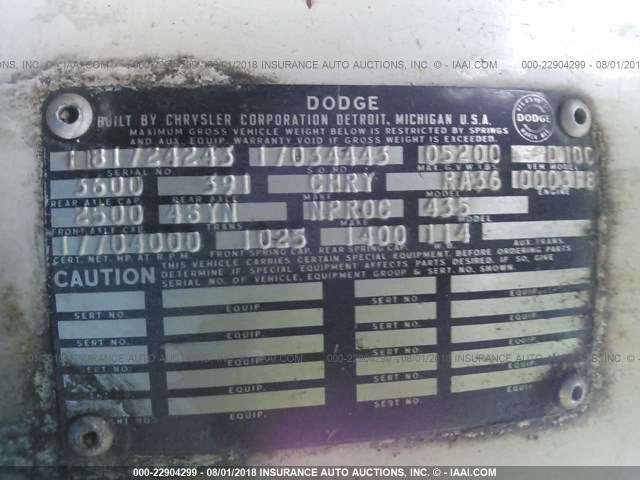 1181724243 - 1967 DODGE TRUCK WHITE photo 9