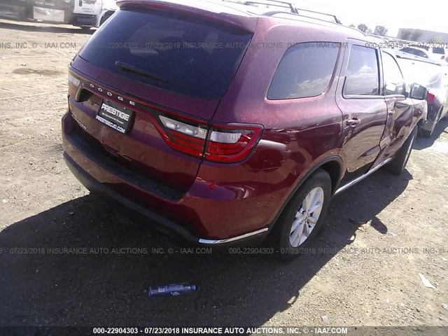 1C4RDHAG3FC869897 - 2015 DODGE DURANGO SXT BURGUNDY photo 4