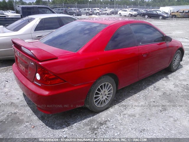 1HGEM22535L060702 - 2005 HONDA CIVIC LX RED photo 4