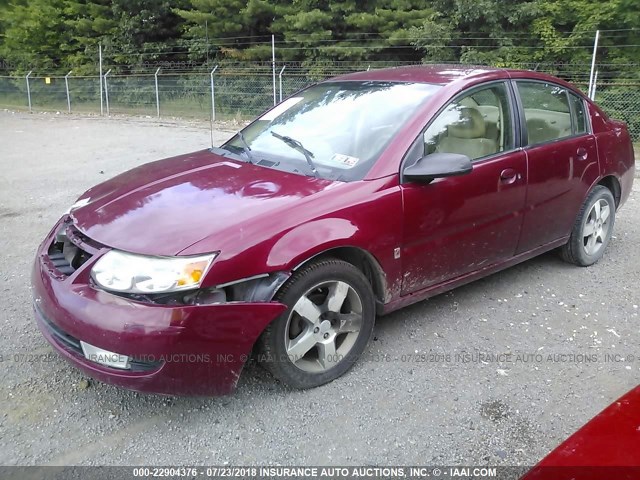 1G8AL55F87Z159015 - 2007 SATURN ION LEVEL 3 MAROON photo 2