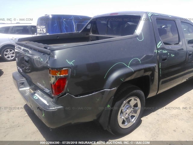 2HJYK16278H509520 - 2008 HONDA RIDGELINE RT GRAY photo 6