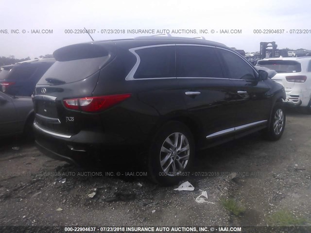 5N1AL0MN6DC352212 - 2013 INFINITI JX35 BLACK photo 4