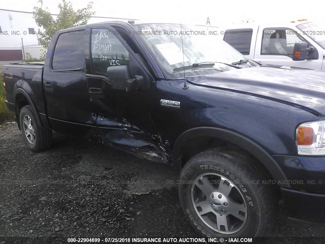 1FTPW14554FA20076 - 2004 FORD F150 SUPERCREW BLUE photo 6