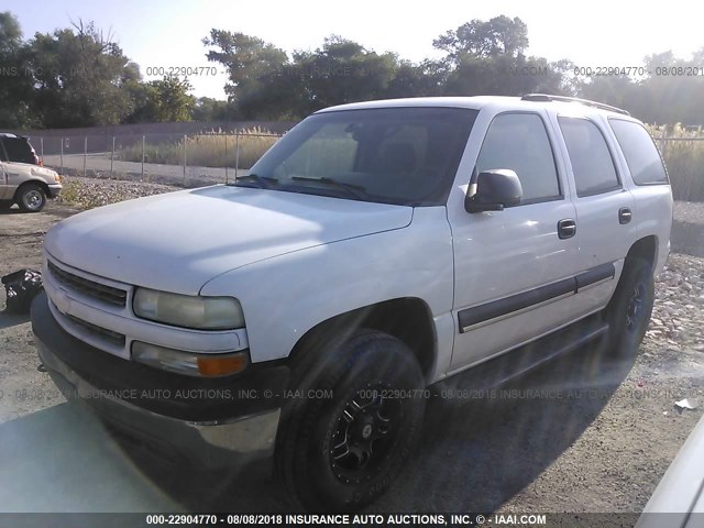 1GNEK13T14R100807 - 2004 CHEVROLET TAHOE K1500 WHITE photo 2