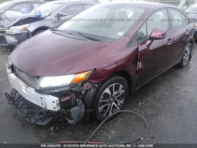 19XFB2F90DE006433 - 2013 HONDA CIVIC EXL Bordo foto 2
