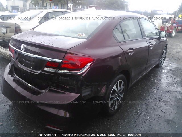 19XFB2F90DE006433 - 2013 HONDA CIVIC EXL Bordo foto 4