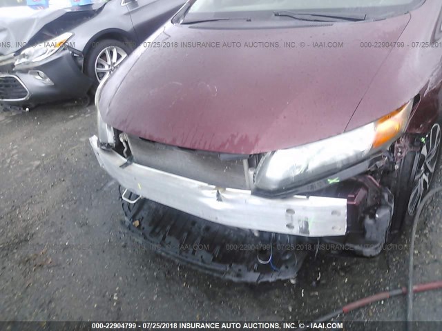 19XFB2F90DE006433 - 2013 HONDA CIVIC EXL Bordo foto 6