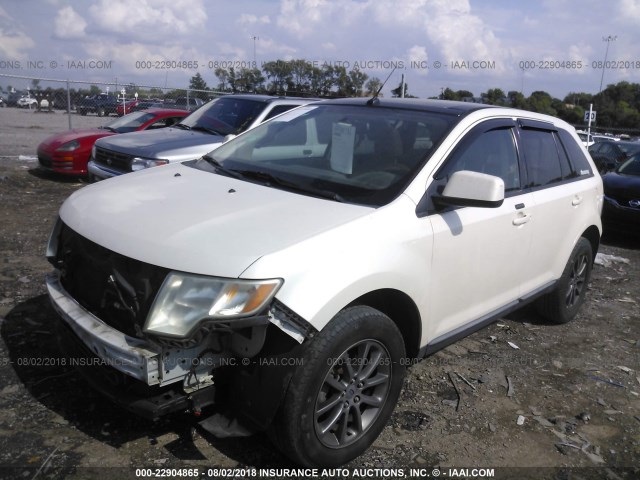 2FMDK38C58BB48095 - 2008 FORD EDGE SEL WHITE photo 2