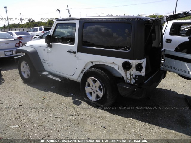 1C4AJWAG6FL667484 - 2015 JEEP WRANGLER SPORT WHITE photo 3