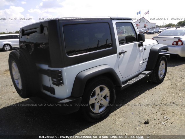 1C4AJWAG6FL667484 - 2015 JEEP WRANGLER SPORT WHITE photo 4