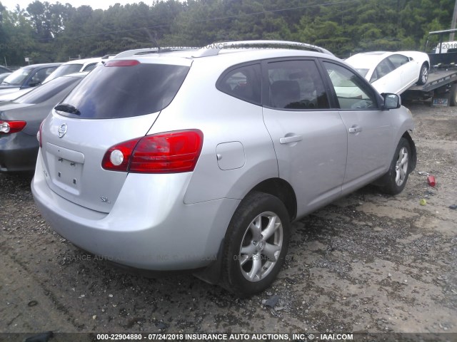 JN8AS58T99W321012 - 2009 NISSAN ROGUE S/SL SILVER photo 4