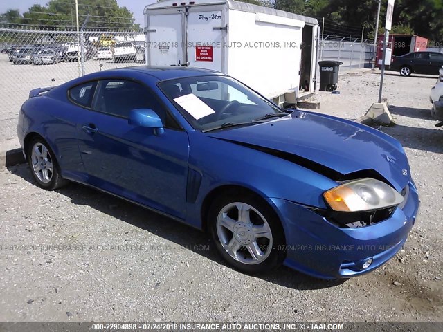 KMHHM65DX4U126611 - 2004 HYUNDAI TIBURON BLUE photo 1