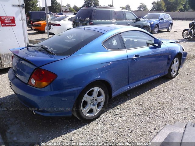 KMHHM65DX4U126611 - 2004 HYUNDAI TIBURON BLUE photo 4