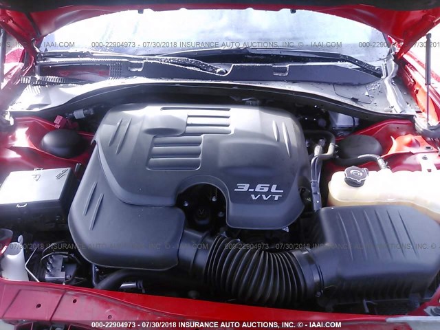 2C3CDXHG7GH251491 - 2016 DODGE CHARGER SXT RED photo 10
