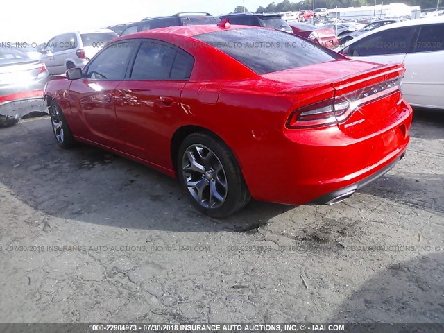 2C3CDXHG7GH251491 - 2016 DODGE CHARGER SXT RED photo 3