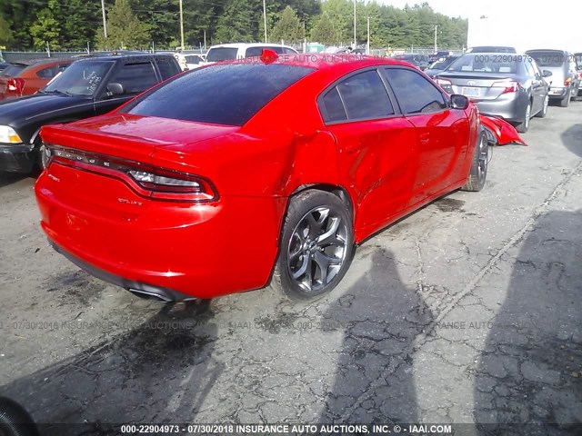 2C3CDXHG7GH251491 - 2016 DODGE CHARGER SXT RED photo 4