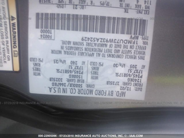 1FMDU73W93ZA52429 - 2003 FORD EXPLORER XLT/XLT SPORT/NBX 金色 照片 9