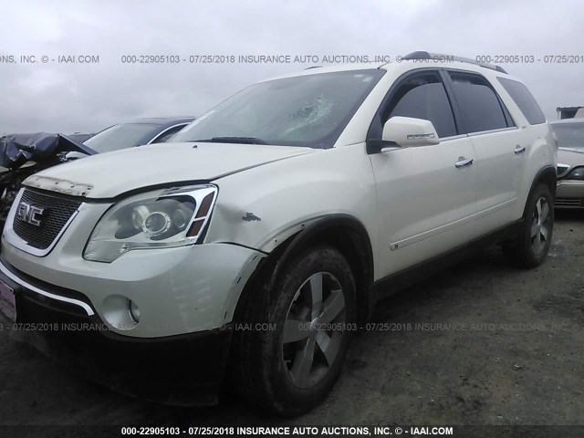 1GKLRMED0AJ160580 - 2010 GMC ACADIA SLT-1 Biały zdjęcie 2