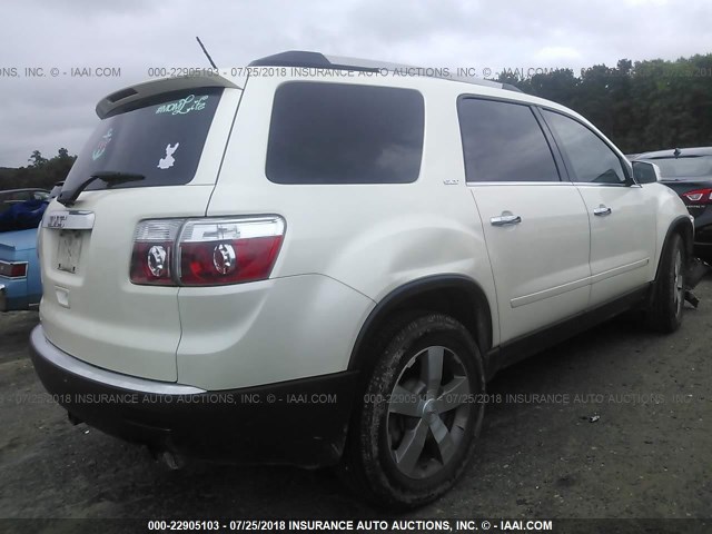 1GKLRMED0AJ160580 - 2010 GMC ACADIA SLT-1 Biały zdjęcie 4