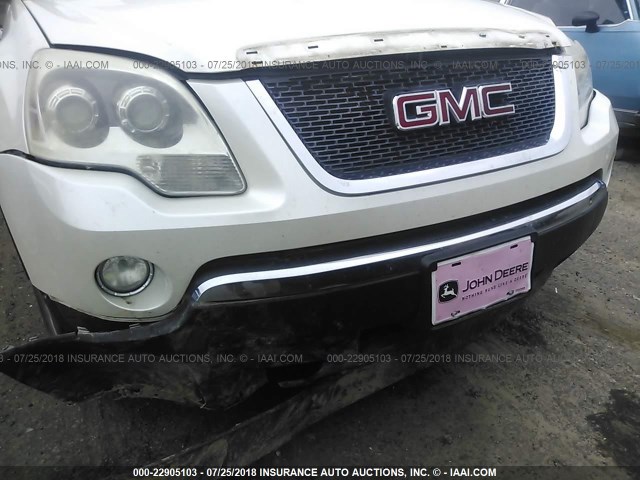 1GKLRMED0AJ160580 - 2010 GMC ACADIA SLT-1 WHITE photo 6