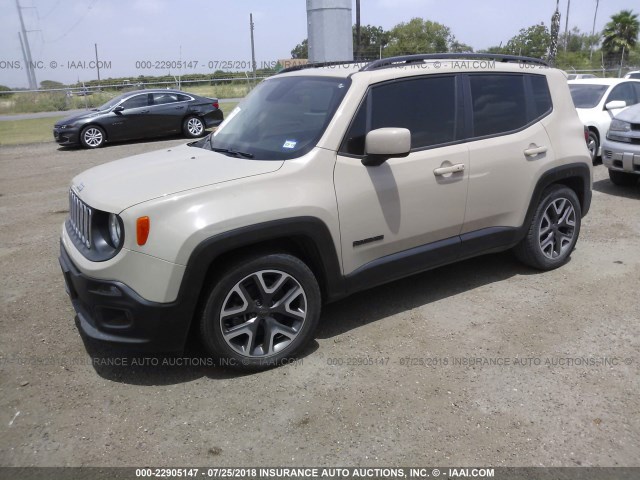 ZACCJABT0FPB40740 - 2015 JEEP RENEGADE LATITUDE TAN photo 2