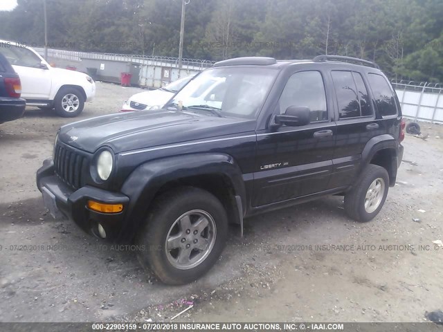 1J4GL58K02W179398 - 2002 JEEP LIBERTY LIMITED BLACK photo 2