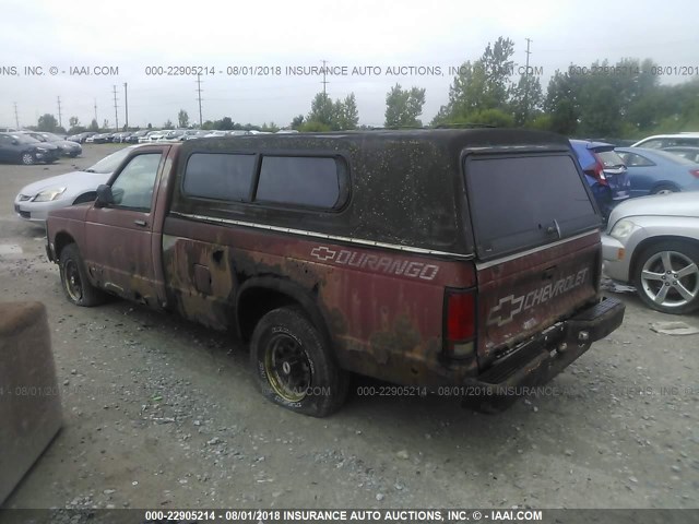 1GCCS14R7M2183350 - 1991 CHEVROLET S TRUCK S10 MAROON photo 3