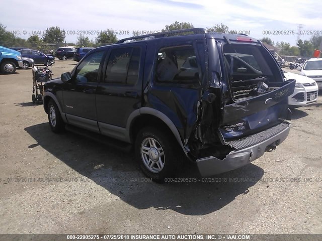 1FMZU73E32ZC49687 - 2002 FORD EXPLORER XLT BLUE photo 3