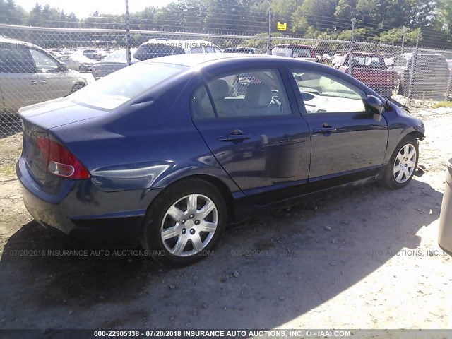 2HGFA16516H523985 - 2006 HONDA CIVIC LX Dark Blue photo 4