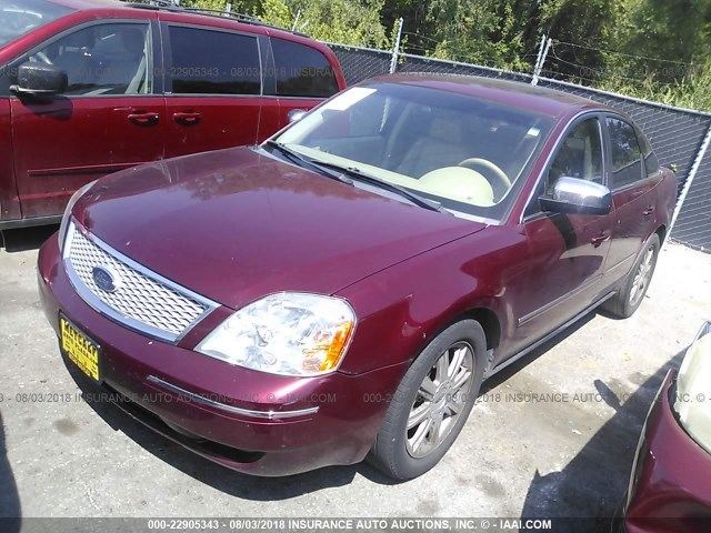 1FAFP25175G144264 - 2005 FORD FIVE HUNDRED LIMITED RED photo 2