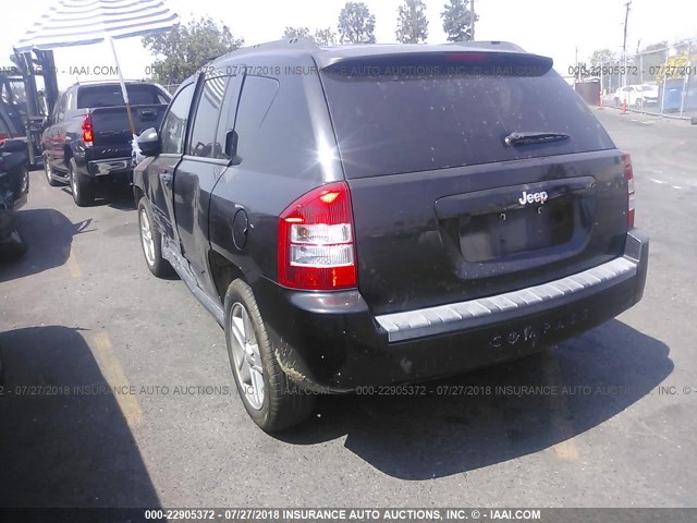 1J8FT47W18D787878 - 2008 JEEP COMPASS SPORT BLACK photo 3