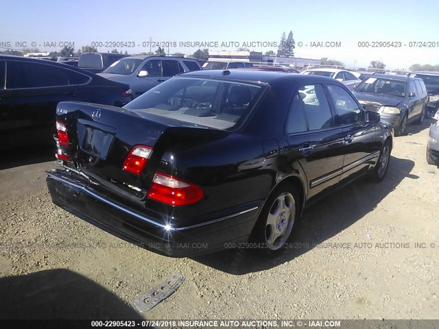 WDBJF70J11B183479 - 2001 MERCEDES-BENZ E 430 BLACK photo 4